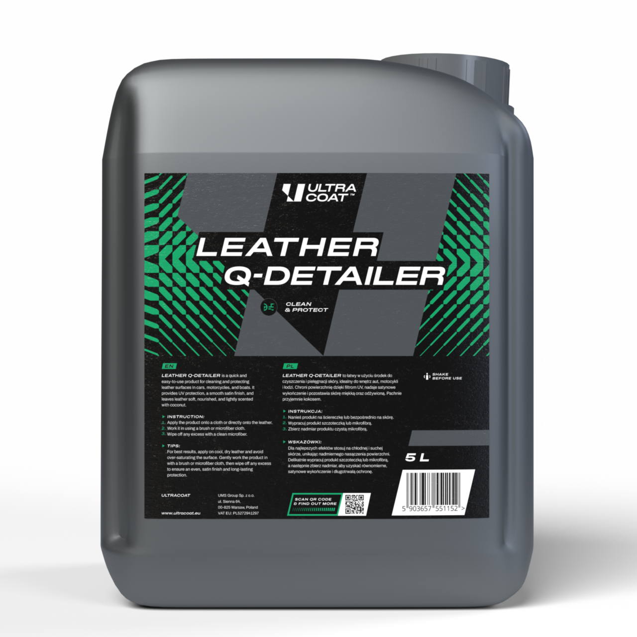 Leather Quick Detailer - Fast and effective product designed for cleaning and nourishing all types of leather surfaces