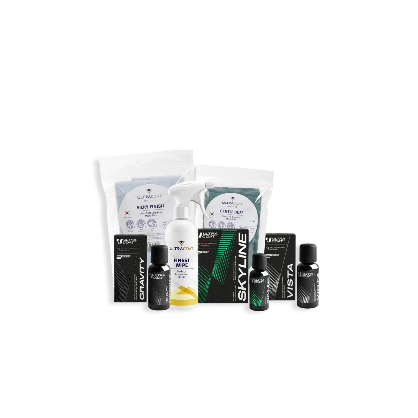 INTELIGRAPH Set - Skyline, Gravity, Vista, Finest Wipe, Silky Finish and Gentle Buff