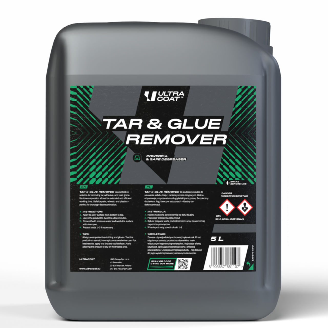Container of Ultracoat Tar & Glue Remover on a white background