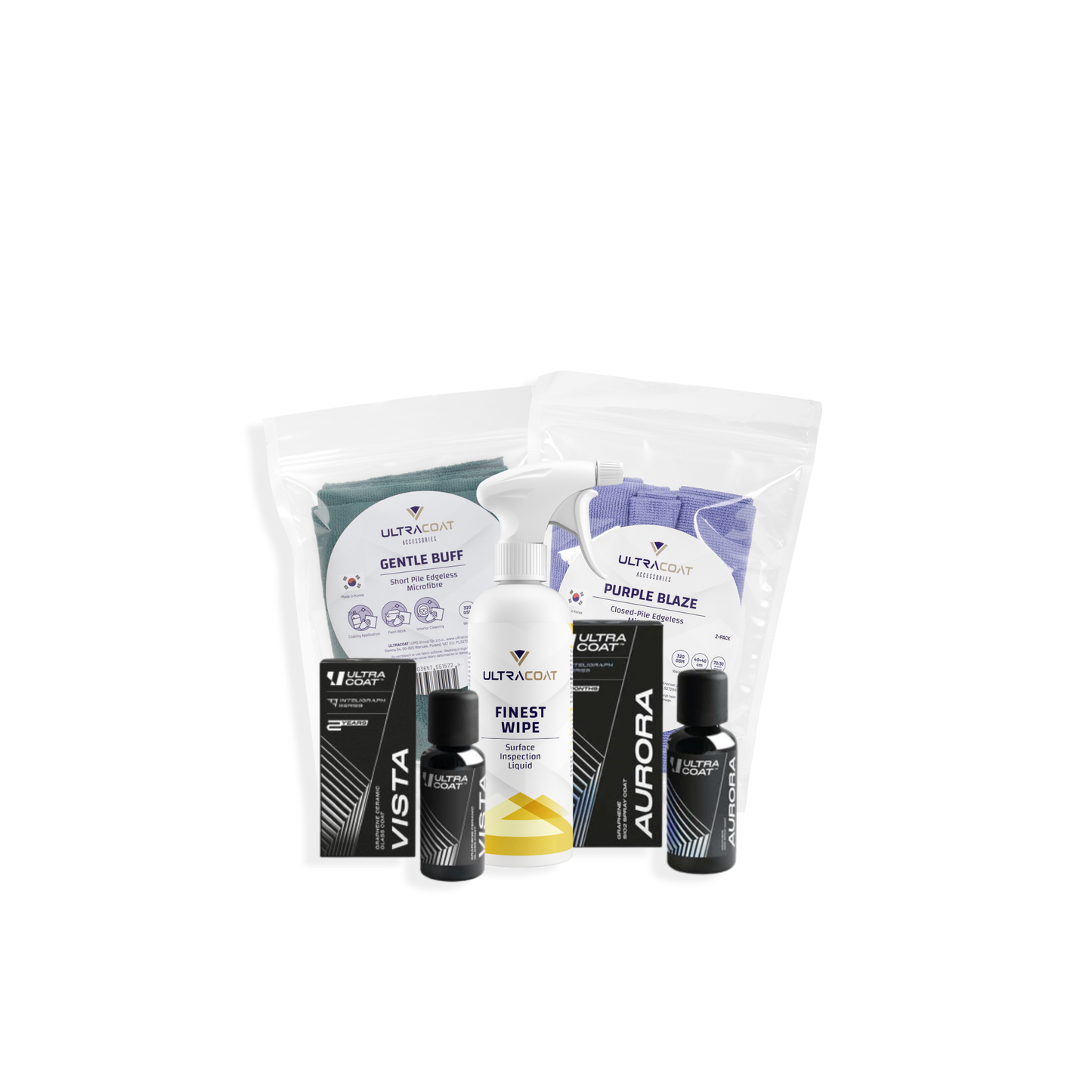 ULTRAEASY Coat Set - Aurora, Vista, Finest Wipe, Gentle Buff and Purple Blaze