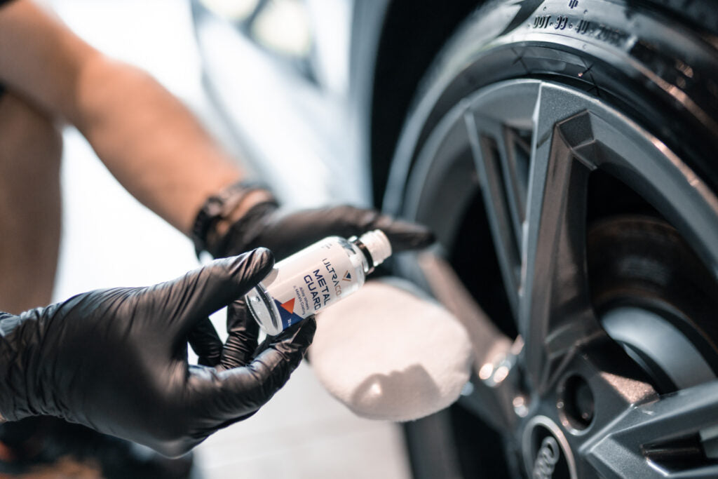 Applying ceramic coating to an alloy wheel