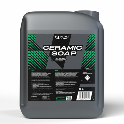 Ceramic Soap · SiO₂ Hydrophobic Shampoo — Washes & Adds Protection in One Step