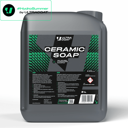 Ceramic Soap · SiO₂ Hydrophobic Shampoo — Washes & Adds Protection in One Step