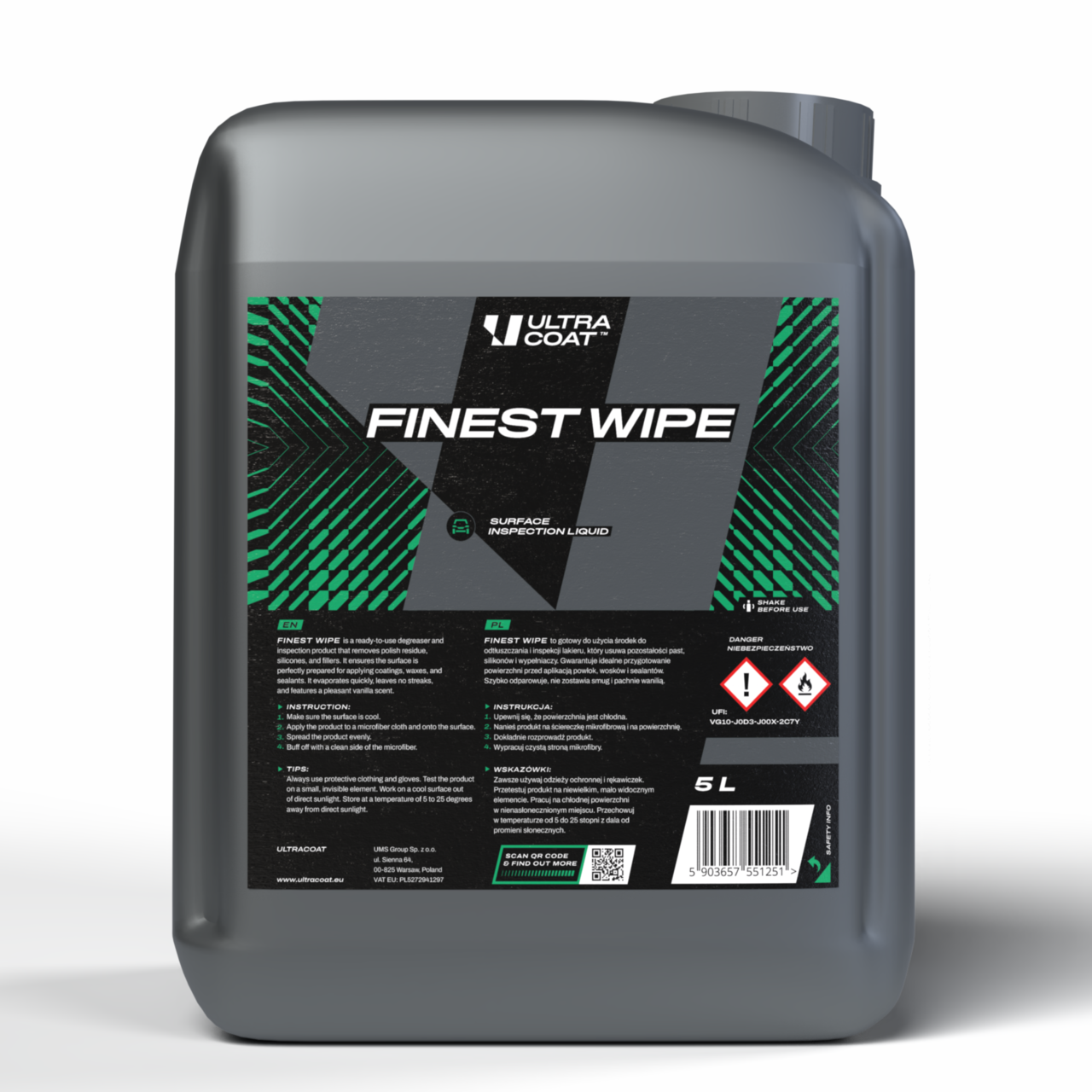Finest Wipe - Professional-grade degreasing solution designed for use before applying ceramic coatings, waxes, or sealants
