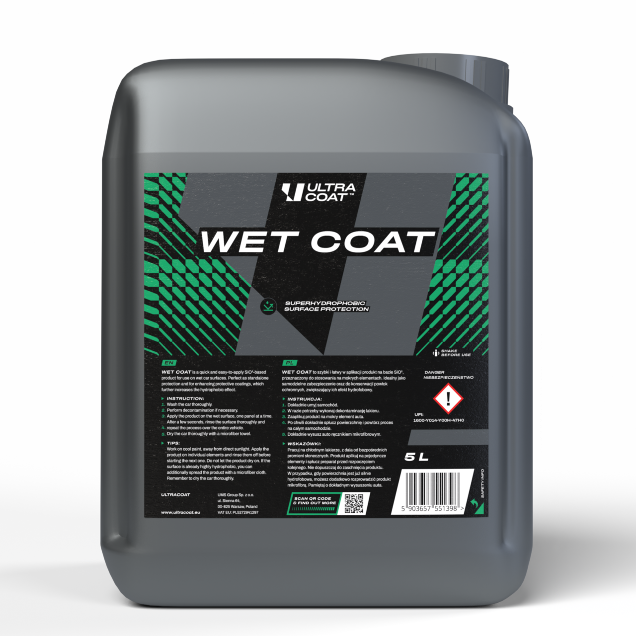 Container of Ultracoat Wet Coat on a white background